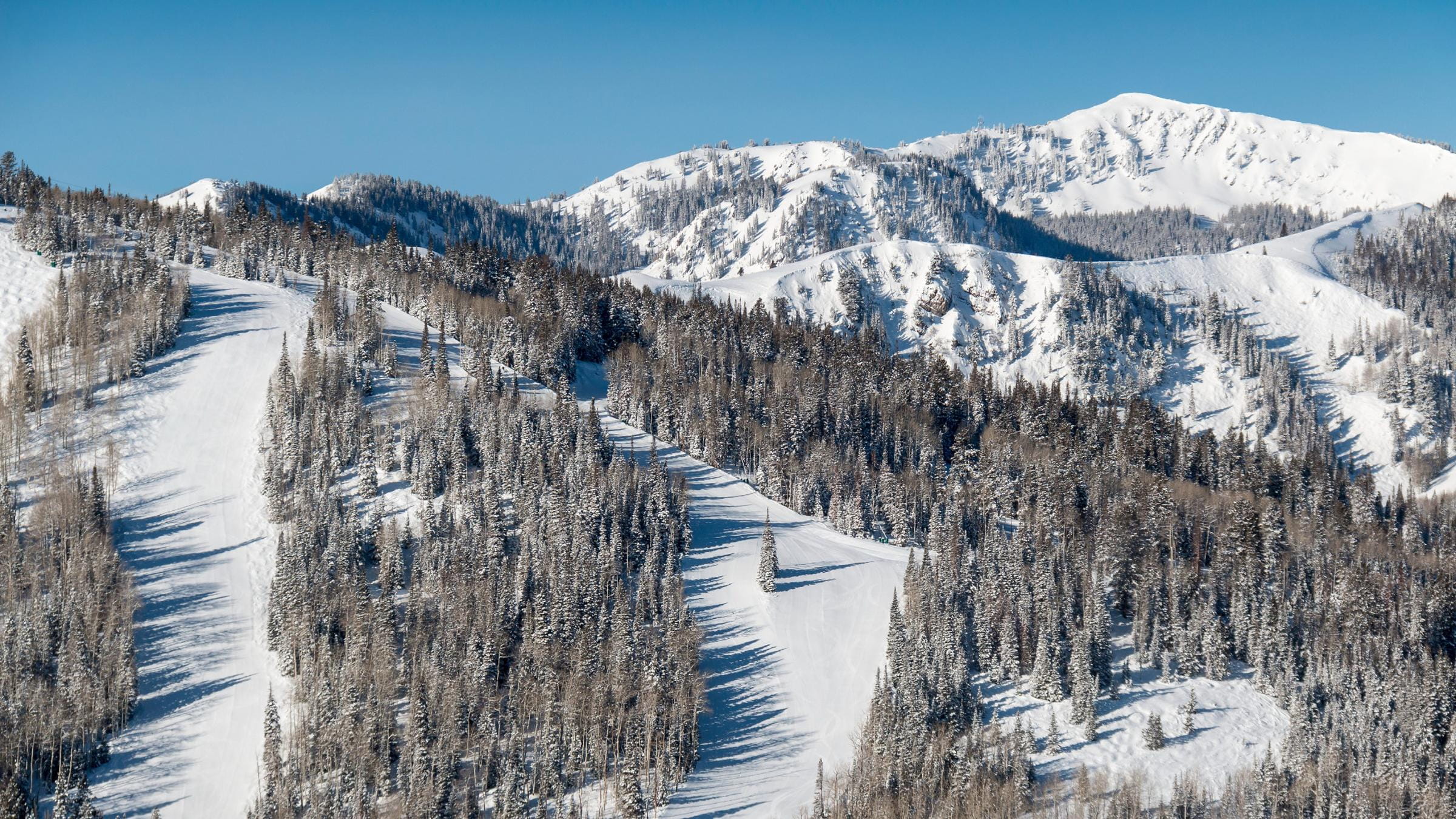 Winter scenic of flagstaff mountain at Deer Valley Resort